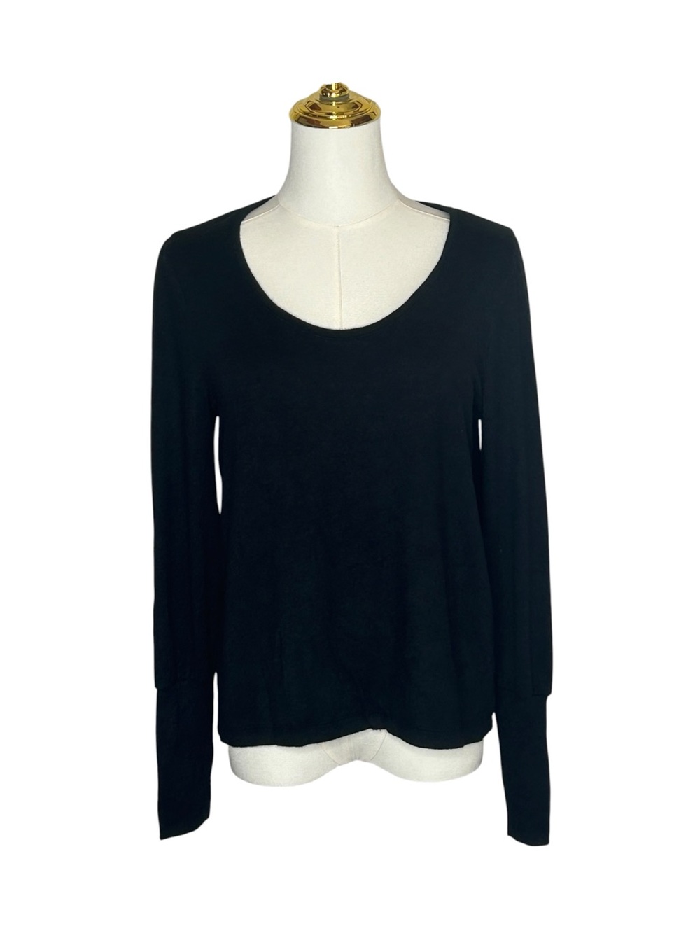 Madewell Black Scoop Neck Long Sleeve Top Minimalist Sz M Elevated Basic NWT